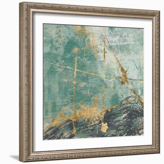 Teal Lace II-Jennifer Goldberger-Framed Art Print