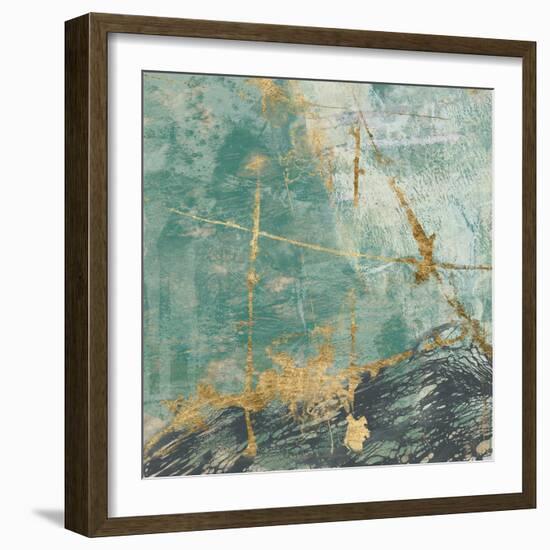 Teal Lace II-Jennifer Goldberger-Framed Art Print