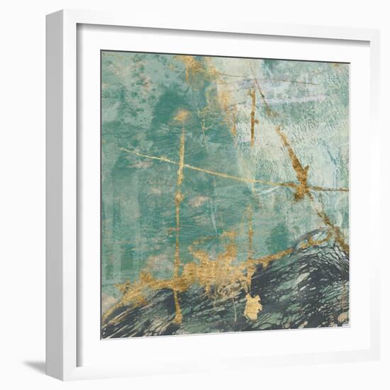 Teal Lace II-Jennifer Goldberger-Framed Art Print