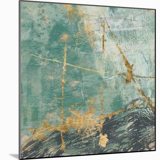 Teal Lace II-Jennifer Goldberger-Mounted Art Print