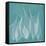 Teal Leaf Xray-Albert Koetsier-Framed Stretched Canvas