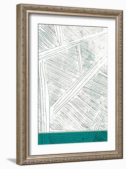 Teal Lined 2-Kimberly Allen-Framed Art Print