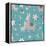 Teal Mama Llama Pattern-Lisa Norris Artworks-Framed Stretched Canvas