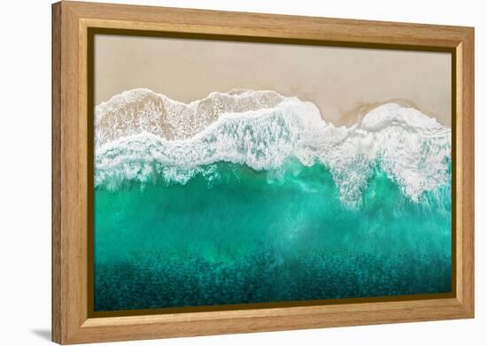 Teal Ocean Waves From Above I-Maggie Olsen-Framed Stretched Canvas