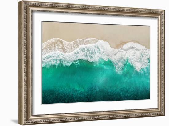 Teal Ocean Waves From Above I-Maggie Olsen-Framed Art Print