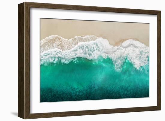 Teal Ocean Waves From Above I-Maggie Olsen-Framed Art Print