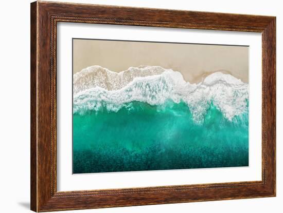 Teal Ocean Waves From Above I-Maggie Olsen-Framed Art Print