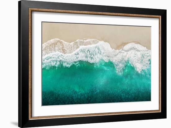 Teal Ocean Waves From Above I-Maggie Olsen-Framed Art Print