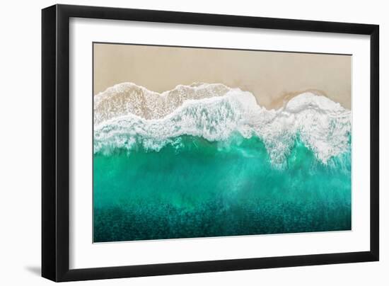 Teal Ocean Waves From Above I-Maggie Olsen-Framed Art Print