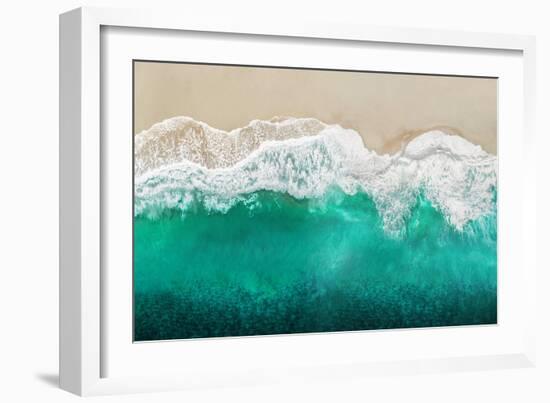 Teal Ocean Waves From Above I-Maggie Olsen-Framed Art Print