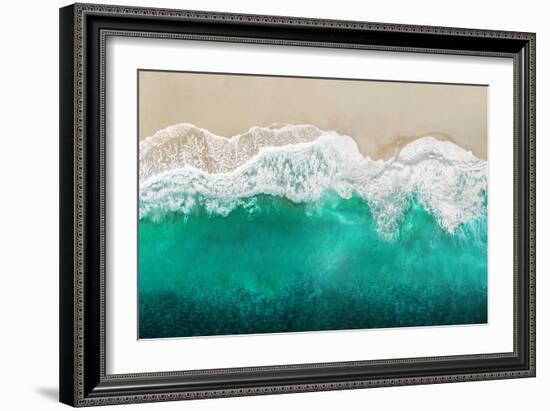 Teal Ocean Waves From Above I-Maggie Olsen-Framed Art Print