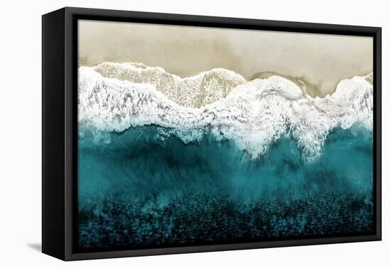 Teal Ocean Waves From Above II-Maggie Olsen-Framed Stretched Canvas