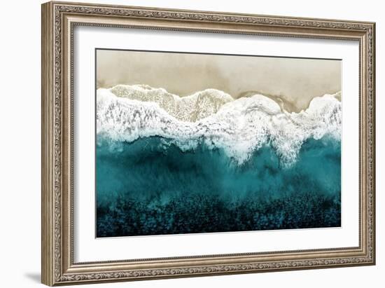 Teal Ocean Waves From Above II-Maggie Olsen-Framed Art Print