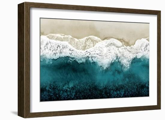 Teal Ocean Waves From Above II-Maggie Olsen-Framed Art Print