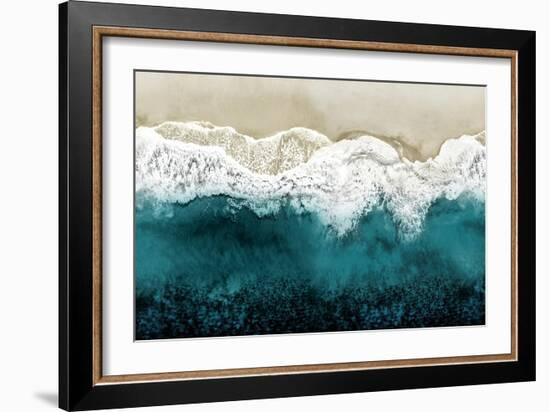 Teal Ocean Waves From Above II-Maggie Olsen-Framed Art Print