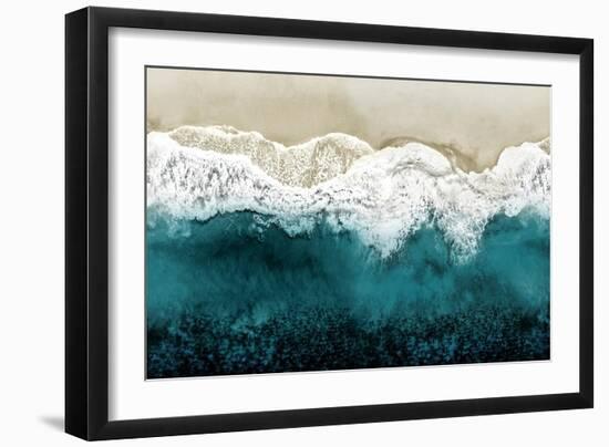 Teal Ocean Waves From Above II-Maggie Olsen-Framed Art Print