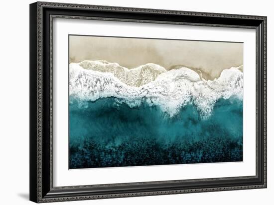 Teal Ocean Waves From Above II-Maggie Olsen-Framed Art Print