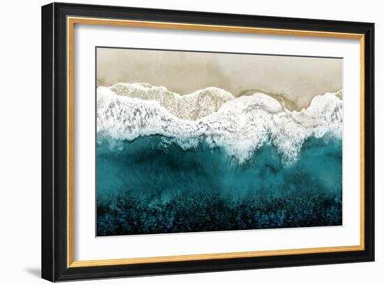 Teal Ocean Waves From Above II-Maggie Olsen-Framed Art Print