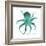 Teal Octopus-Albert Koetsier-Framed Art Print