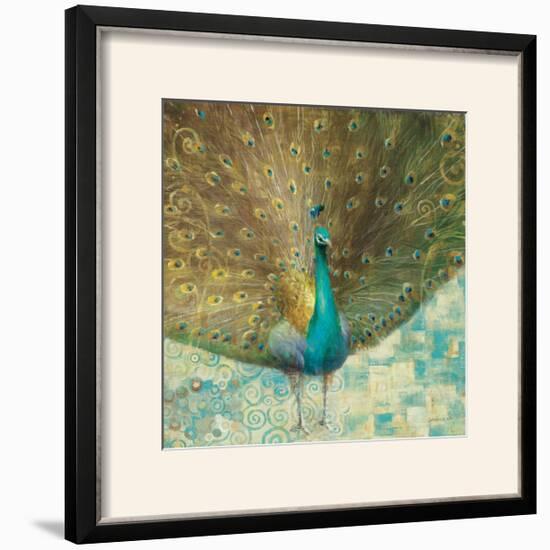 Teal Peacock on Gold-Danhui Nai-Framed Photographic Print