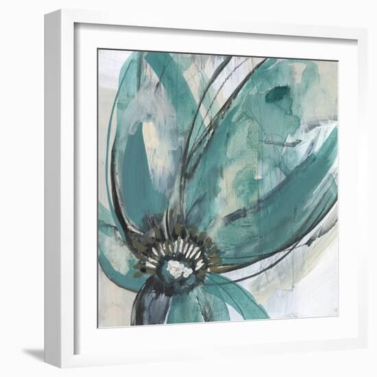 Teal Petals I-Jennifer Goldberger-Framed Art Print