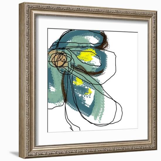 Teal Petals-Jan Weiss-Framed Art Print