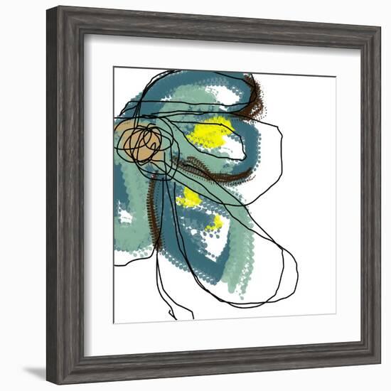 Teal Petals-Jan Weiss-Framed Art Print