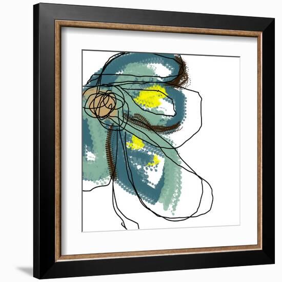 Teal Petals-Jan Weiss-Framed Art Print