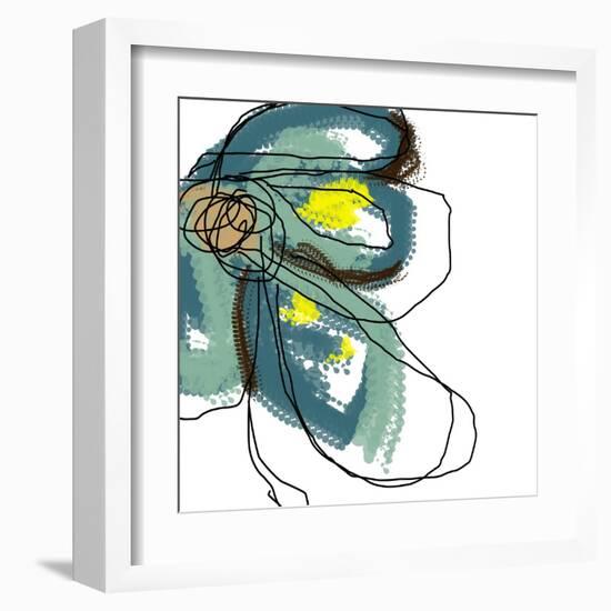 Teal Petals-Jan Weiss-Framed Art Print