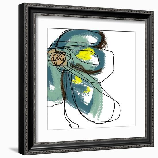 Teal Petals-Jan Weiss-Framed Art Print