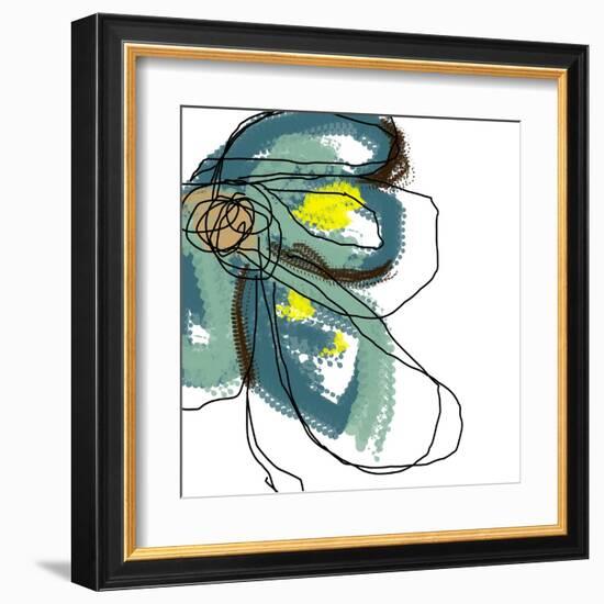 Teal Petals-Jan Weiss-Framed Art Print