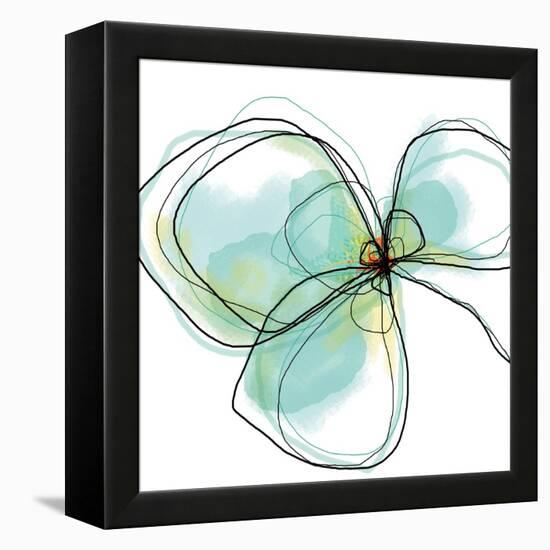 Teal Petals-Jan Weiss-Framed Stretched Canvas