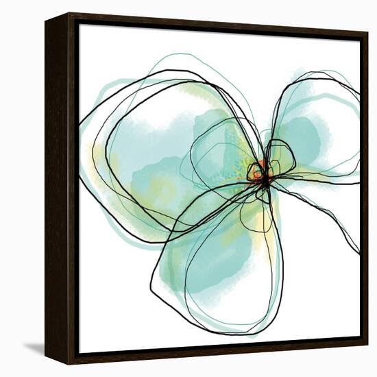 Teal Petals-Jan Weiss-Framed Stretched Canvas