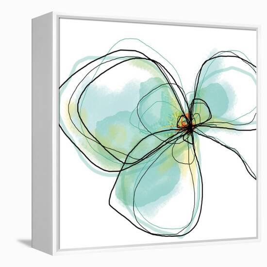 Teal Petals-Jan Weiss-Framed Stretched Canvas