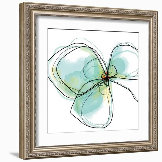 Teal Petals-Jan Weiss-Framed Art Print