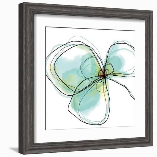 Teal Petals-Jan Weiss-Framed Art Print