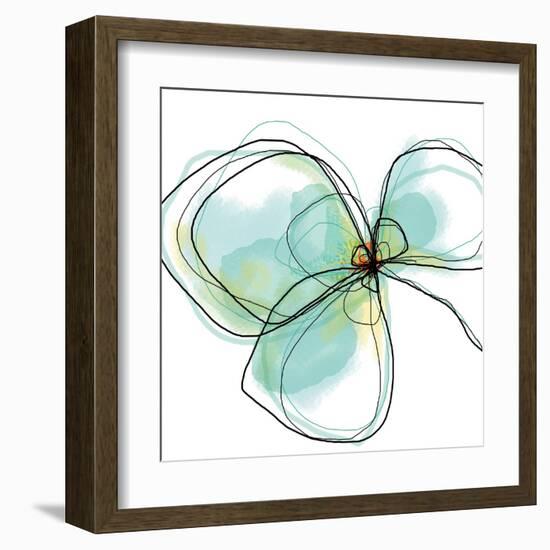 Teal Petals-Jan Weiss-Framed Art Print