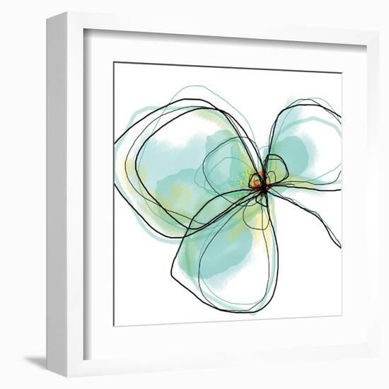 Teal Petals-Jan Weiss-Framed Art Print