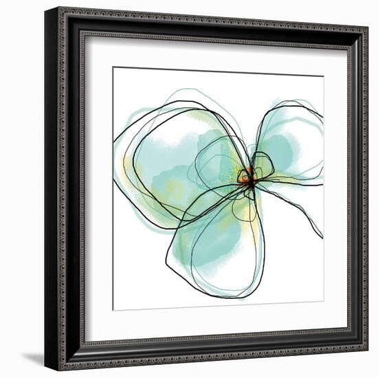 Teal Petals-Jan Weiss-Framed Art Print