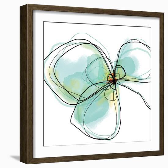 Teal Petals-Jan Weiss-Framed Premium Giclee Print