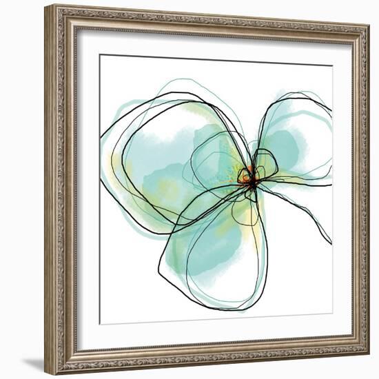 Teal Petals-Jan Weiss-Framed Art Print