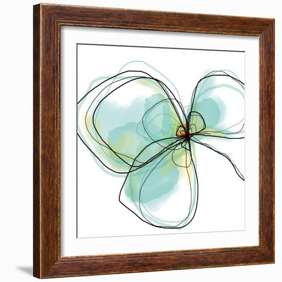 Teal Petals-Jan Weiss-Framed Art Print