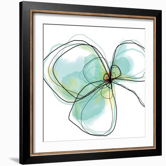 Teal Petals-Jan Weiss-Framed Art Print