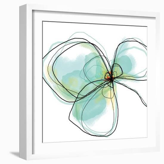 Teal Petals-Jan Weiss-Framed Art Print