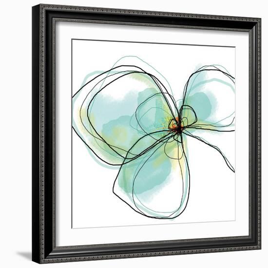 Teal Petals-Jan Weiss-Framed Art Print