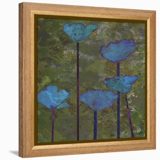 Teal Poppies I-Ricki Mountain-Framed Stretched Canvas