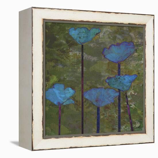 Teal Poppies I-Ricki Mountain-Framed Stretched Canvas