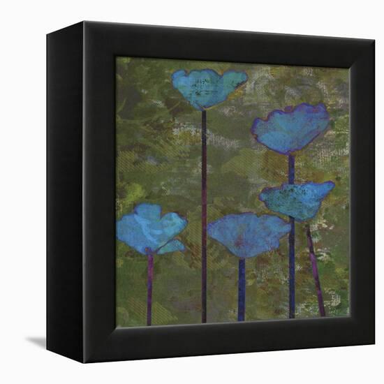 Teal Poppies I-Ricki Mountain-Framed Stretched Canvas