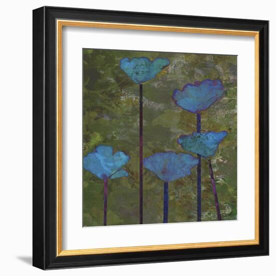 Teal Poppies I-Ricki Mountain-Framed Art Print