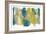 Teal & Scribbles II-Joyce Combs-Framed Art Print